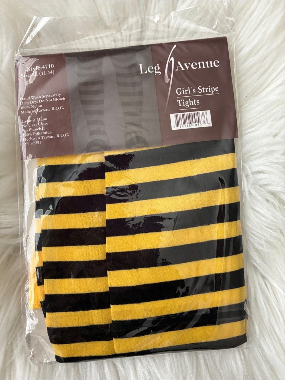Leg Avenue Bee tights Black and Yellow Striped Bottoms